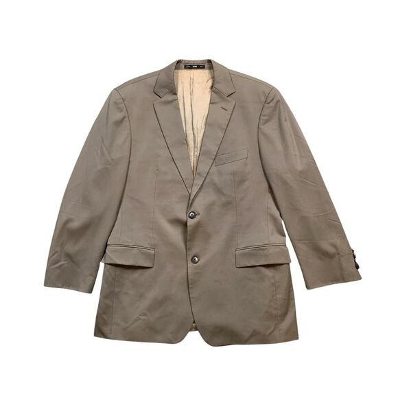 Hugo Boss Blazer Mens 42R Mushroom Wool Single Breasted 2 Button Notch Lapel - Picture 1 of 15